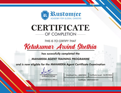 MahaReRa Training Certifcate